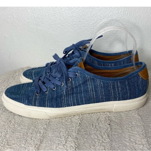 Frye “Gia” Blue Striped Sneakers Size 11 - Picture 3 of 12